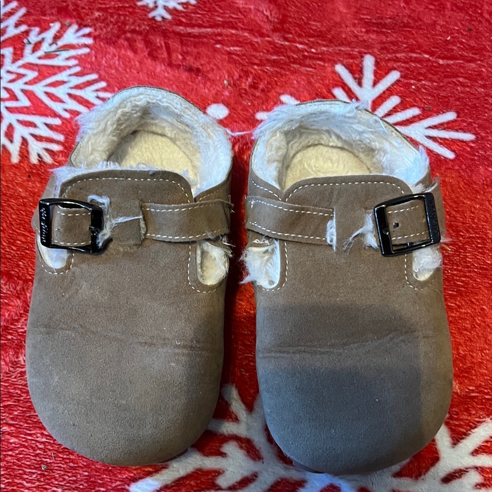 Cozy Tan Baby Shoes with Buckle